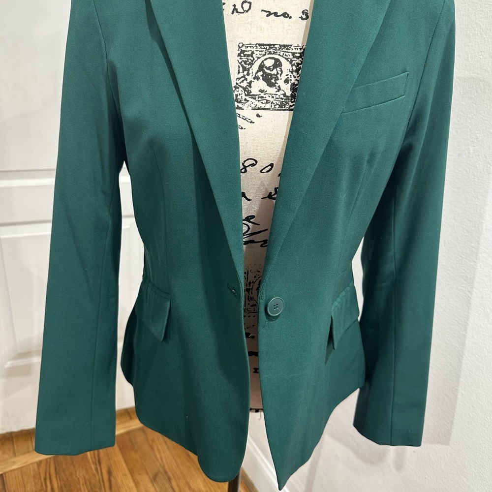 New York & Company Green Tailored Blazer